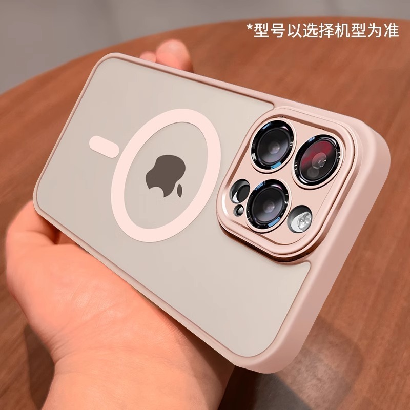iPhone17、Apple 14Promax、磁気吸着式透明つや消し15対応、レンズフィルム付きフルカバー保護ケース|undefined