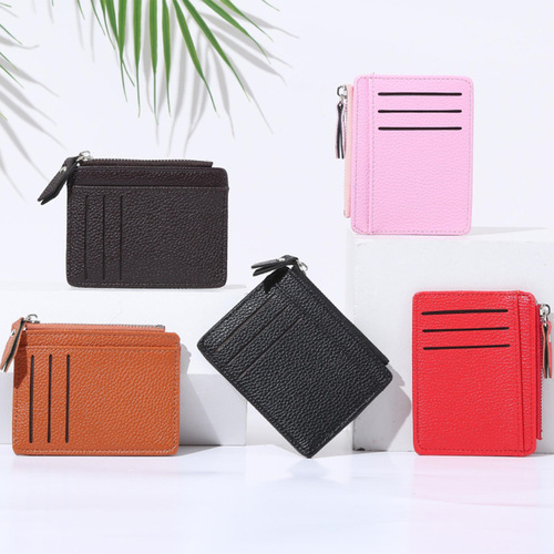Korean style card holder for women, card holder, card holder for men, customized LOGO coin purse, card PU ID bag