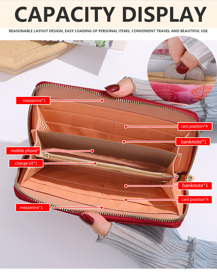103g Weight pu Lining Material Side Zipper Closure Type Long Wallets Bags Type 1 Piece Quantity Holiday, Banquet, Selfie Occasion pu Material Contrast Binding Function Solid Color Pattern All Seasons Season Women's Gender Sweet Style Square Shape Women's Solid Color Pu Side Zipper Wallets 22