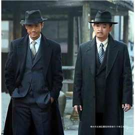 秋冬男装明星同款男士西装领长款风衣黄晓明爆款许文强上海滩风衣