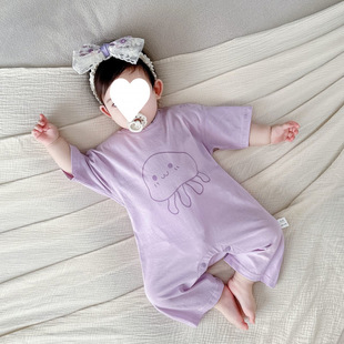 Baby Girl Cotton Jumpsuit Summer Baby Boneless Pajamas Home Clothes Thin Air Conditioning Clothes