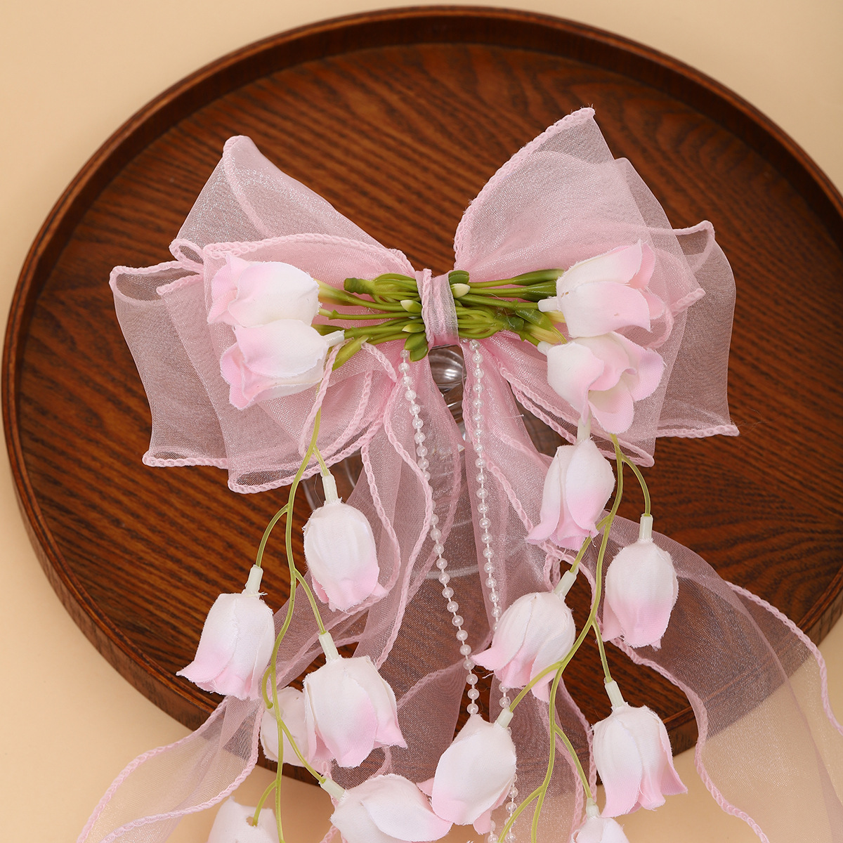 Orquídea de campana princesa viento niños broches Lolita arco super grande adornos de cabello Mori pequeño tocado fresco trasero