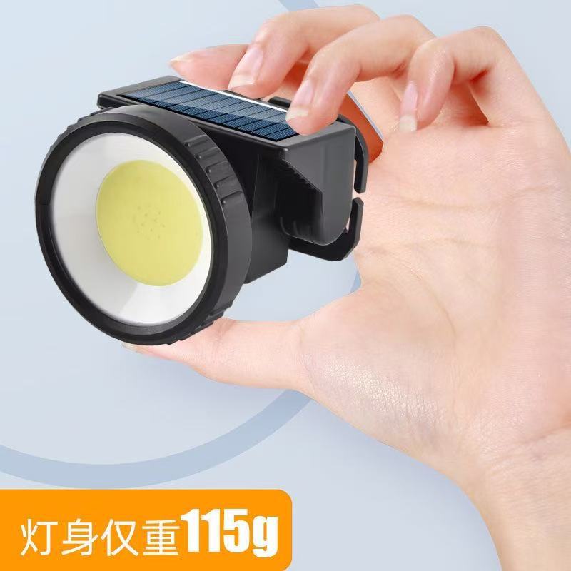 Luz solar al aire libre linterna montada en la cabeza búsqueda luz de emergencia luz de pesca LED luz de cabeza impermeable image 3
