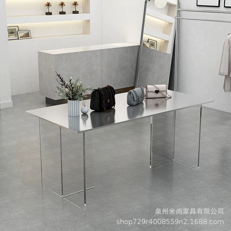 Акриловая нержавеющая сталь Nakajima Jewelry Display Table, реквизит для магазина женской одежды с проточной водой, стол посередине
