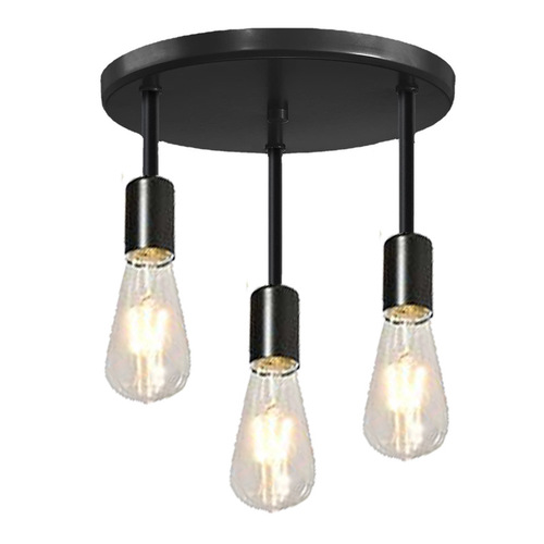 Cross-border American retro industrial style iron restaurant 3-head chandelier bar modern simple black Zhongshan lamps