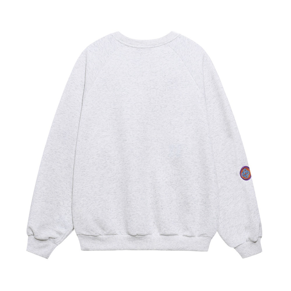 American Street Style Embroidered Letter Crew Neck Sweatshirt Loose Casual Long Sleeve Pullover Vibe Spring Autumn Men's_voghion.com