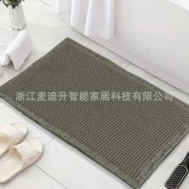 跨境亚马逊热卖华夫格脚垫厨房卧室通用防水防滑编织吸水