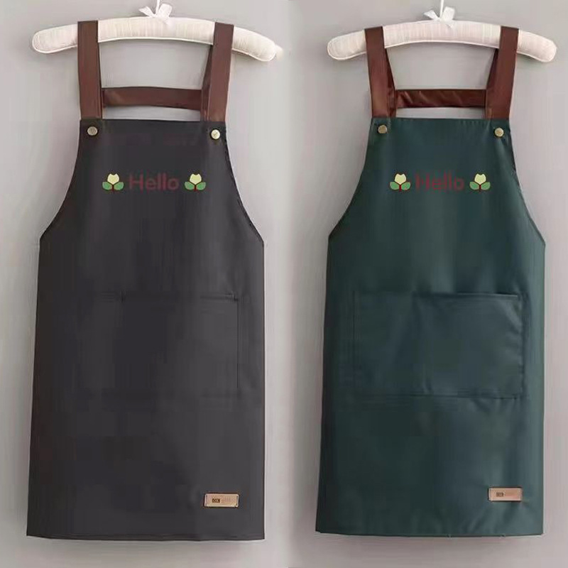 Oil-proof LOGO waterproof apron stall young people Oil-proof anti-pollution nail salon catering overalls