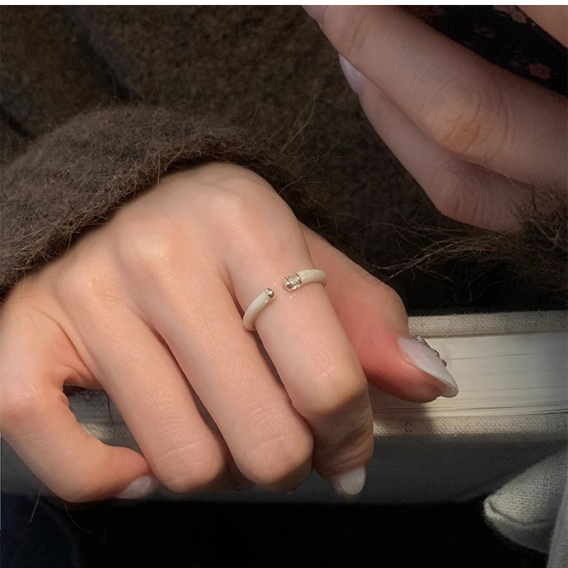 Emaille Tropfenglasur Strass Ring Eleganter Designer Damenring_voghion.com