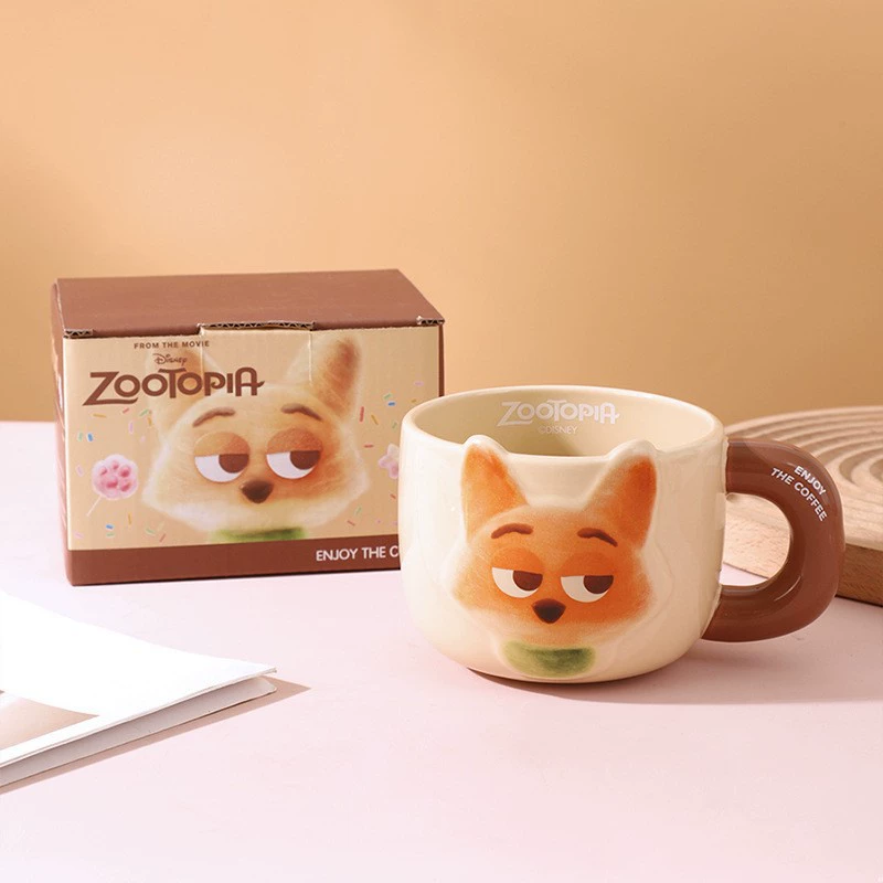 Керамическая кружка Zootopia — милый дизайн Ник и Джуди, 401–500 мл, чашка для завтрака