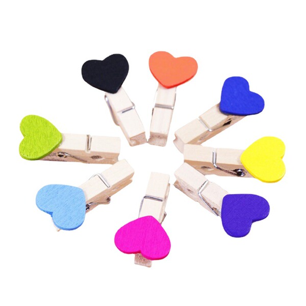 Manufacturer direct for small wholesale wooden card love clip color…