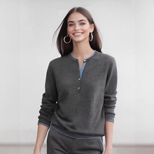 高品质EP雅*假两件早秋上衣南油高端女装通勤风高级感针织衫女t恤