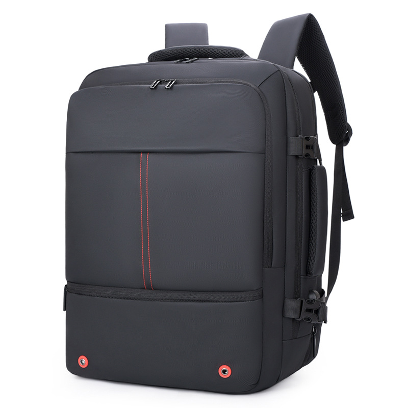 Transfronterizo nueva mochila de hombro expandible de gran capacidad bolsa de computadora mochila de negocios de hombre bolsa de viaje viaje negro