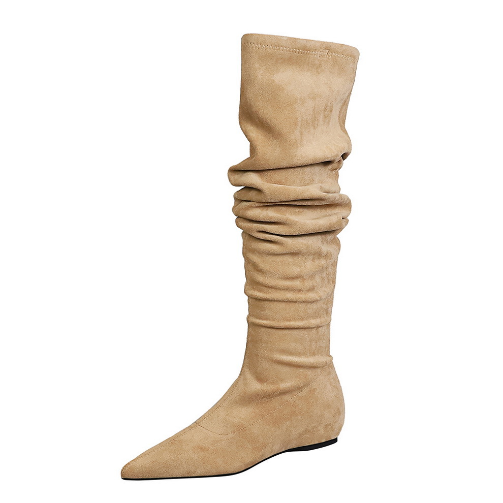 Women's Over-the-knee Boots, Side Zipper, Slim-fit, Flat Sole_voghion.com