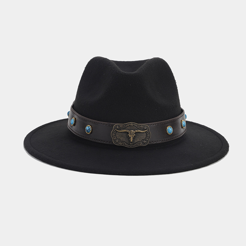 Femmes Élégant De Base Couleur Unie Grand Avant-toit Fedora Chapeau display picture 2