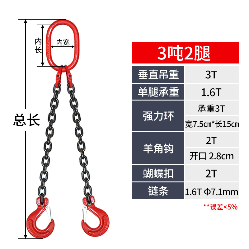 Цепной строп Jinyou 3т, 2 ветви, 2.5м