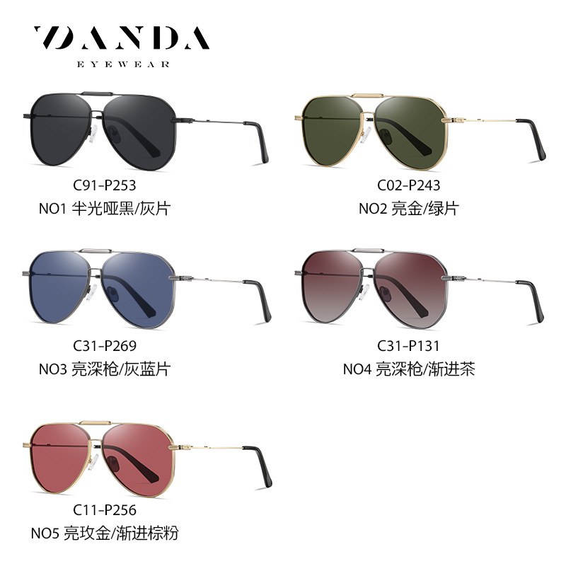 Nuevas gafas de sol polarizadas de conducción de los hombres a prueba de UV gafas de sol JS8557 piloto doble haz gafas de sol de moda