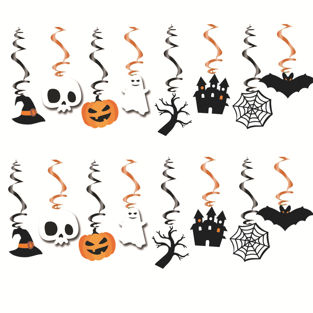 Halloween Pumpkin Ghost Paper Party Hanging Ornaments Flag display picture 6