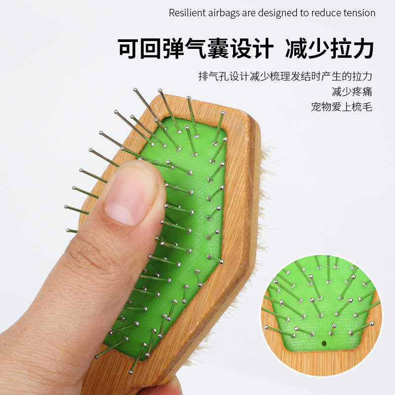 Mascota peine perro masaje peine de doble cara peine de gato cepillo de cerdas de depilación gato belleza aguja peine suministros para mascotas