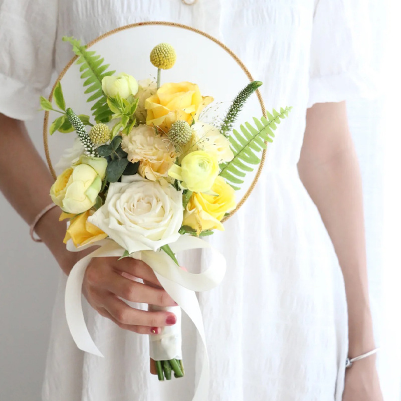 Round fans, lotus leaf fans, and folding fans, holding bucket, fresh flowers bucket, accessories matching, national style Hanfu accessories, DIY gift material wholesale