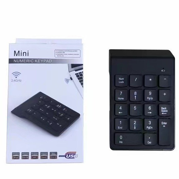 Cross-Border 2.4g Bluetooth Wireless Keypad USB Receiver Bluetooth Financial Accounting Thin and Light Mini Keypad