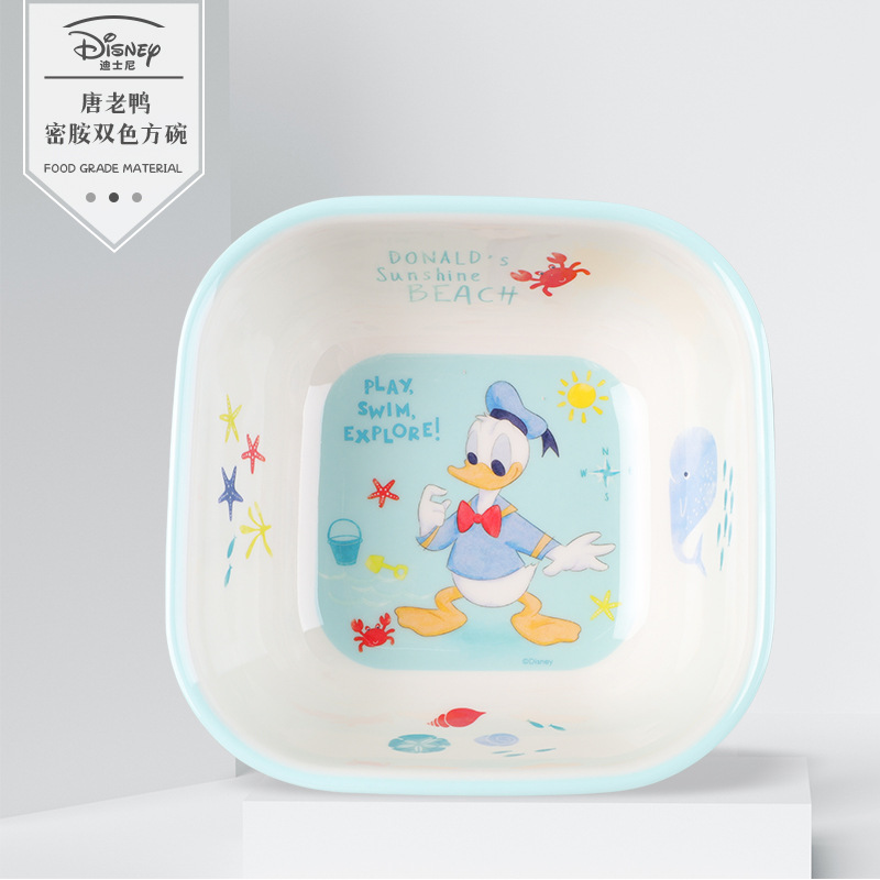 Vajilla infantil auténtica, plato dividido, tazón de resina de melamina con dibujos animados, tazón para comer para bebés, tazón resistente a caídas y al calor