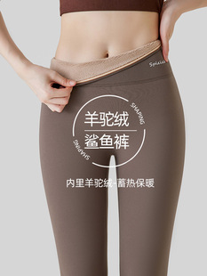 Shark pants women's outer wear 2025 new spring, autumn and winter velvet thickened slim bottoming warm cotton pants yoga winter