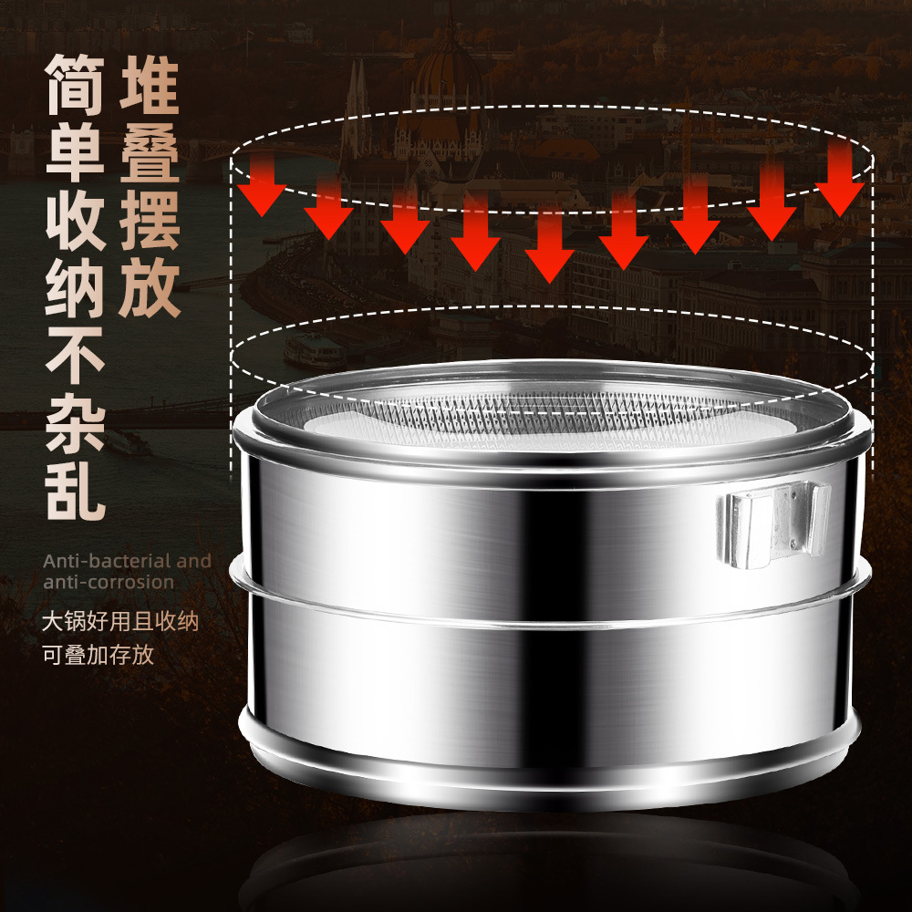 Fábrica 304 olla de cocina de acero inoxidable gruesa olla de cocina electromagnética de mango único