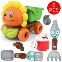 新款植物沙滩玩具套装儿童卡通沙滩车组合宝宝海边挖沙铲子玩具
