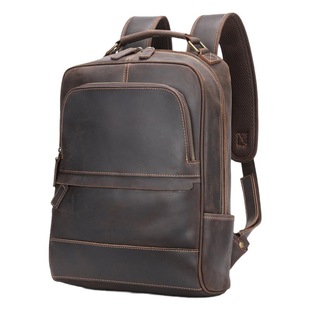 Marute Crazy Horse leather men's leather travel backpack first layer cowhide backpack schoolbag retro business computer bag