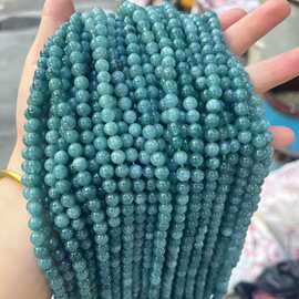 南翡色玉石diy圆珠子散珠子手工串珠优化天然石饰品配件工厂直销