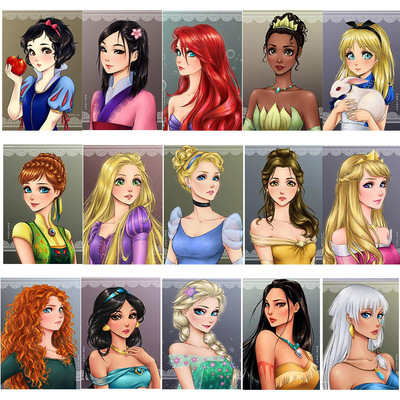 new pattern 5d Diamonds Full bore Snow Cartoon princess series Rock Painting Stick drill Foreign trade Source of goods Stick drill Cross stitch