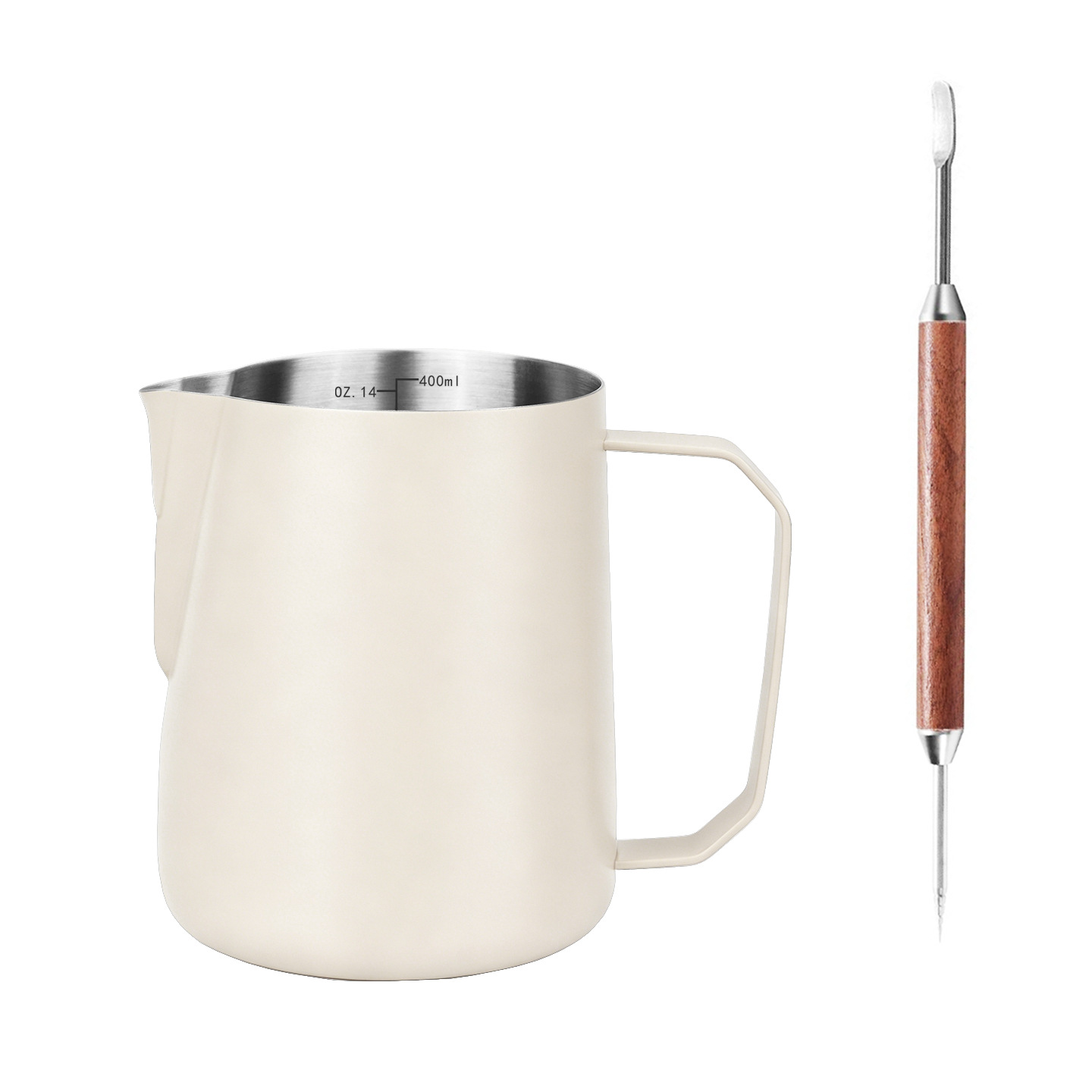 Jarra para Espumar Leche 400ml de Acero Inoxidable 304 con Pico Calabaza para Cafetería y Hogar image 12