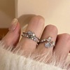 One size zirconium, small design adjustable ring, light luxury style, trend of season, on index finger