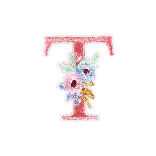 Computer embroidered logo flower English letter badge chapter clothing accessories decorative patch stickers adhesive embroidered cloth stickers