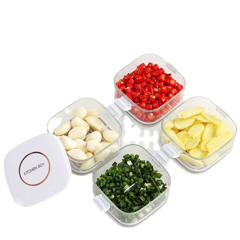 Caja de preservación de cebollas, caja de preservación de cocina, caja de sellado de alimentos superposición, caja de almacenamiento, caja de almacenamiento, refrigerador
