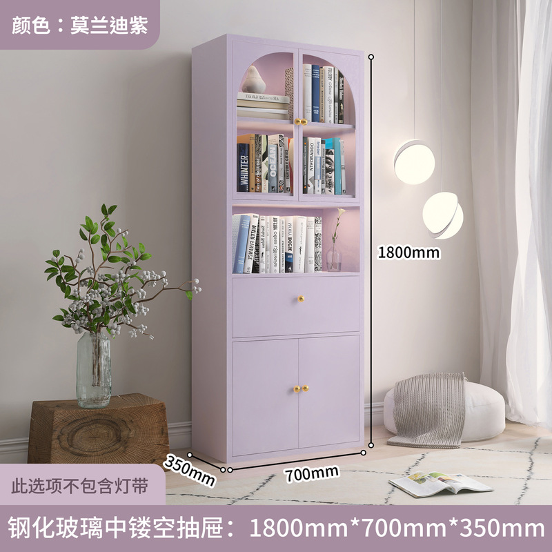 宜枫铁艺书带门玻璃展示家用防尘书纳子卧室纳储物|undefined