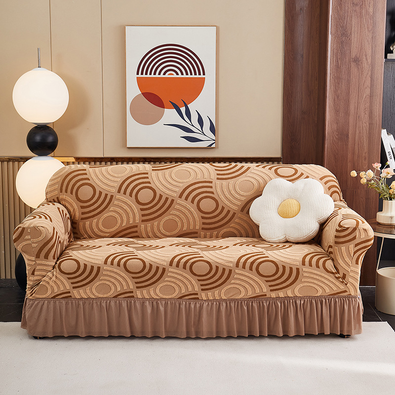 Thickened Skirt Sofa Cover Three-Color Three-Dimensional Jacquard Sofa Cover Four-Season Universal Sofa Cover Towel Cross-Border Supply Wholesale