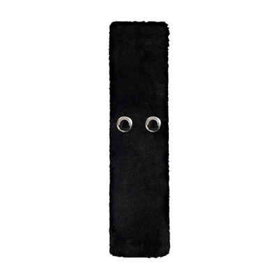 Protective Cover, Seat belt shoulder pad - rabbit-fur-black-with-holes