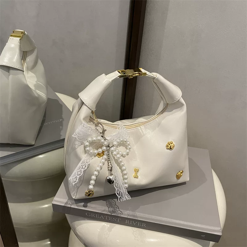 Fashionable shoulder bag, cute one-shoulder bag with bow, Korean style, western style