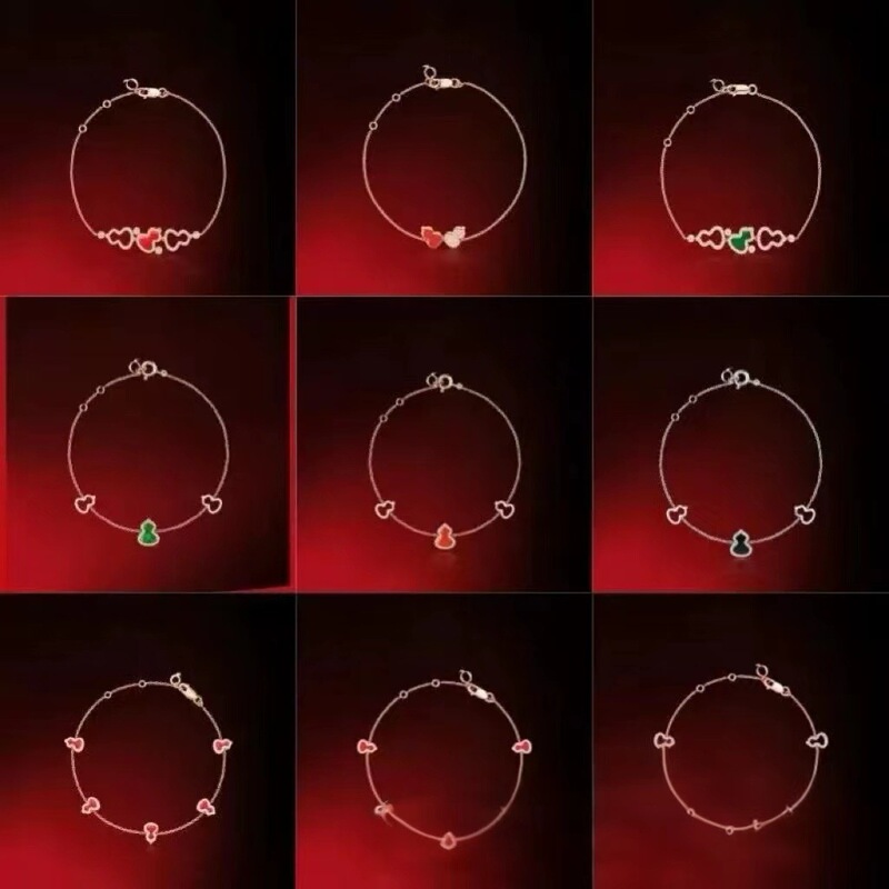 V Gold High Version Seiko Version Kirin Gourd Bracelet Women's Chinese Style Light Luxury Ruyi Lock White Beirin Agate Bracelet