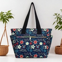 手提牛津布防水耐用妈咪包花布包单肩包时尚潮流印花布包收纳外出