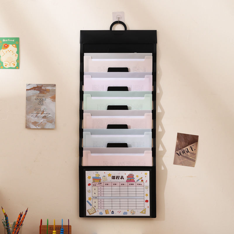 Bolsa de órgano arcoíris, carpeta de color de oficina, bolsa de almacenamiento portátil que se puede colgar, bolsa de almacenamiento de carpeta de pared