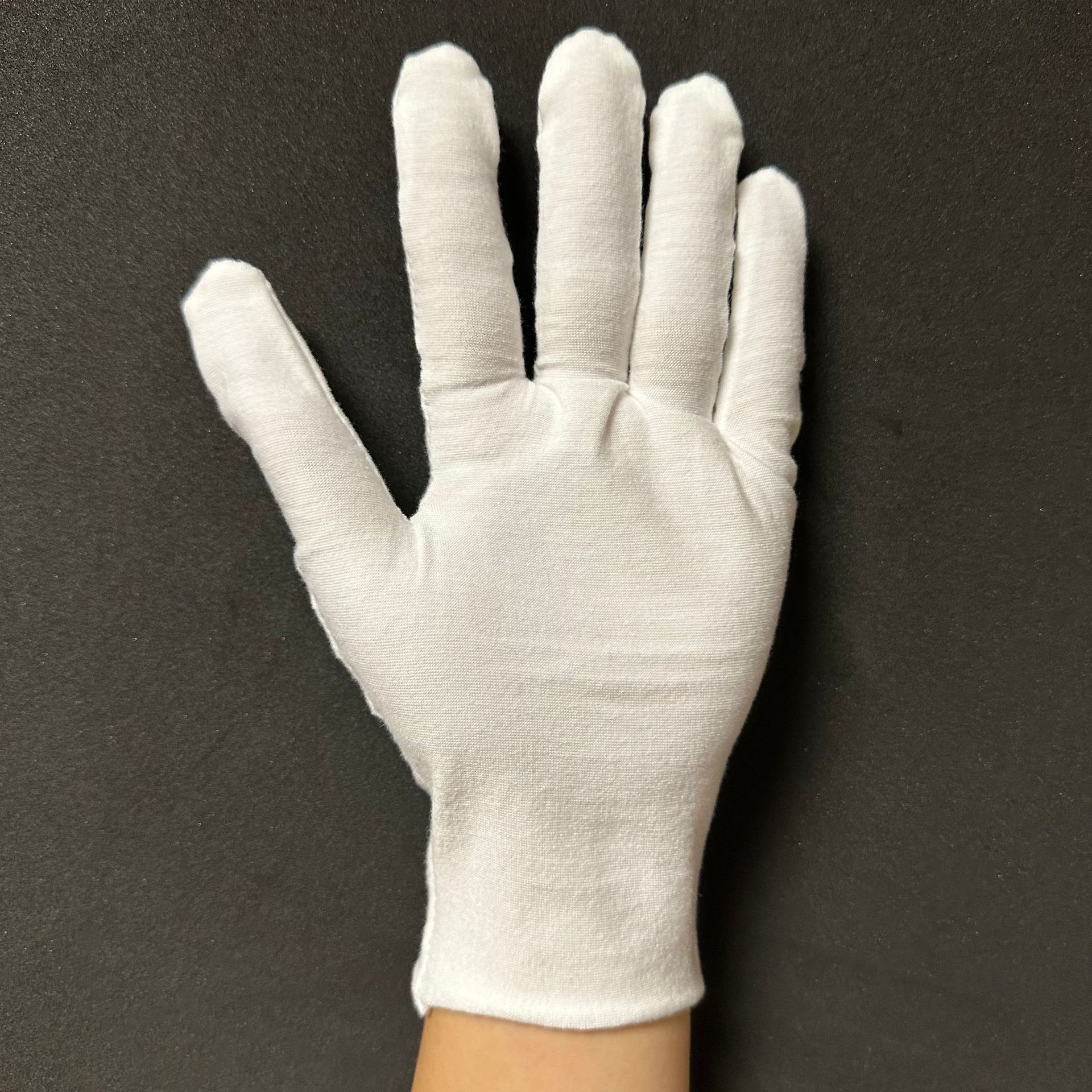 Guantes blancos de seguro laboral, inspección gruesa, juego literario, etiqueta, trabajo, cuentas, jersey de algodón puro, guantes de algodón de jardinería de calidad