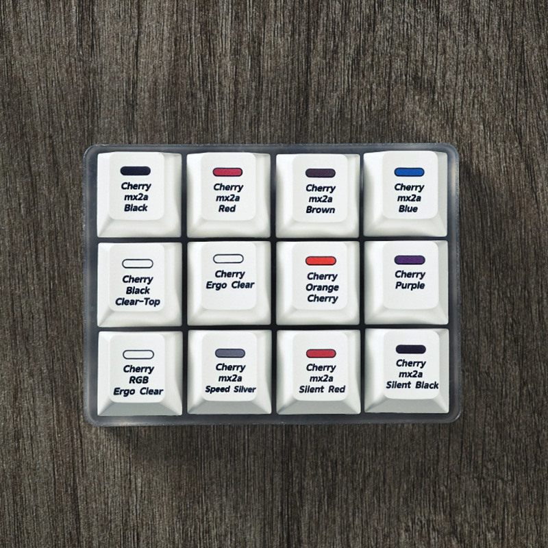 Switch Tester with 12 Holes, Brand New Mx2A Second-Generation Switches Paired with Original Factory Dye-Sublimation Keycaps