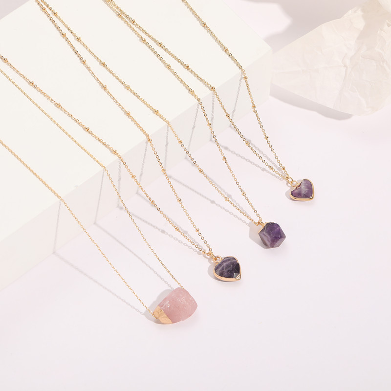 Womenu0027S Elegant Geometric Copper Natural Stone Necklace Plating Copper Necklaces