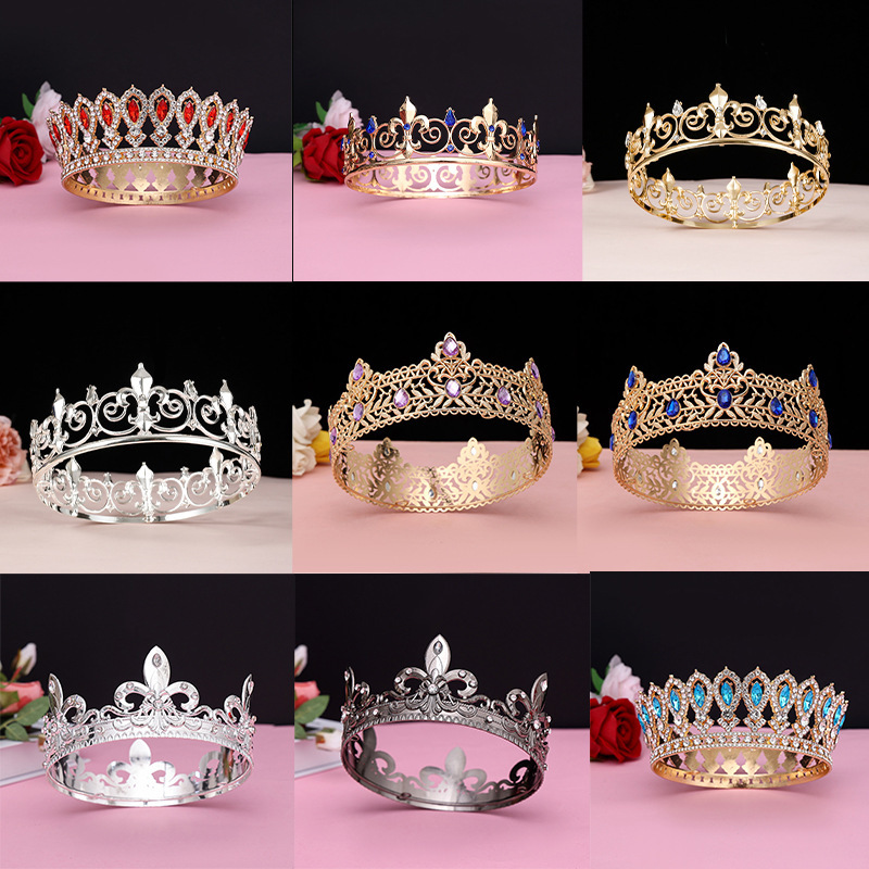 Men's Golden King Crown Headwear Adult Birthday Crown Halloween Stage Opera Performance Unisex