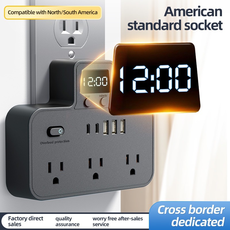Adaptador de US-CAP portátil de una vuelta 6 orificios conector de expansión USB inteligente para Estados Unidos México Canadá image 2