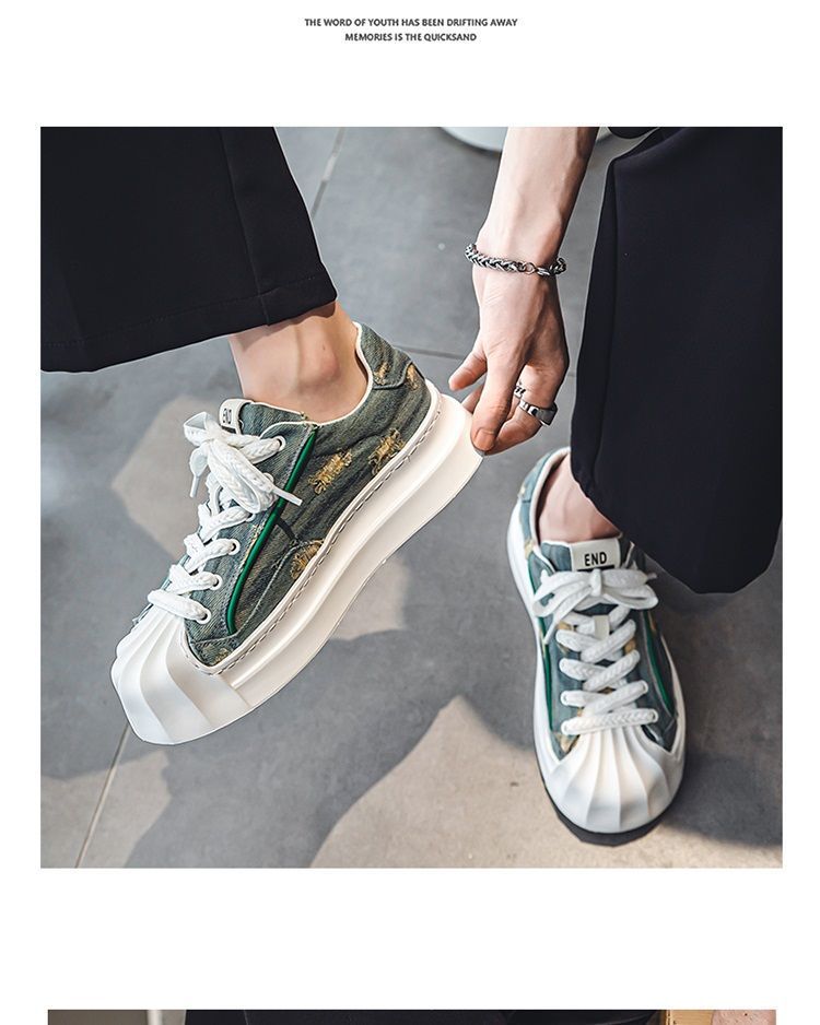 ShoeGlobe Canvas Herren-Sneaker 2025 mit neuer Shell-Toe-Zehenkappe – Sportschuhe für Jugendliche, rutschfest, trendig, für den Winter, Freizeit und Freizeit._voghion.com