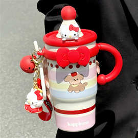 冰霸杯保温保冷大容量保温杯316不锈钢水杯女生高颜值一盖双饮杯